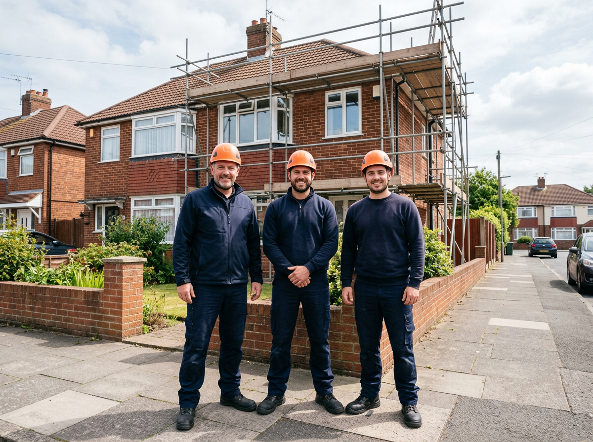 LC Roofing Company team at work