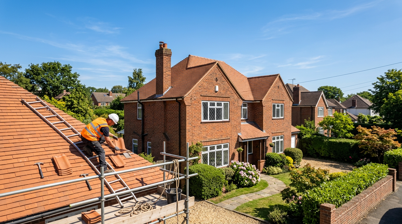 Professional roofing work on a Leicester home